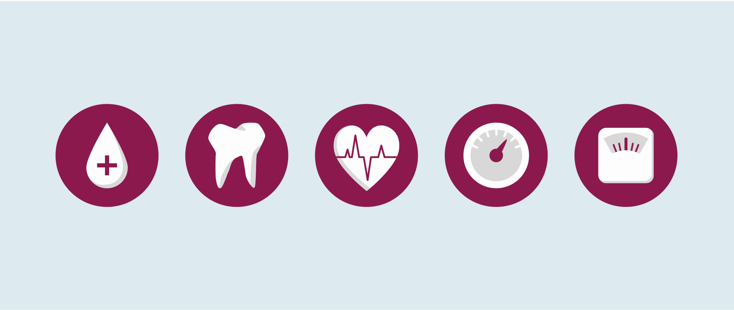 Gusto sugar and health infographic icons