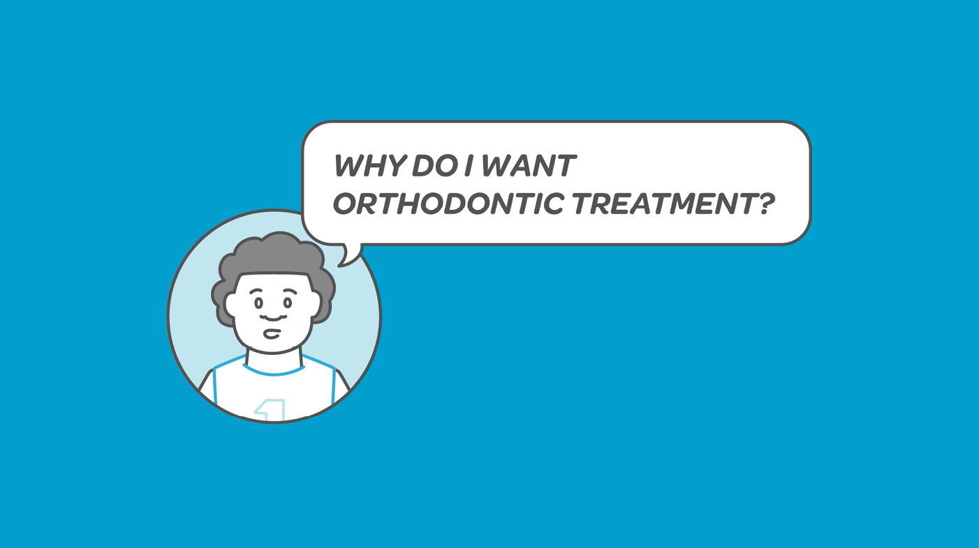 Scene from the animation for teens with young boy asking why do I want orthodontic treatment