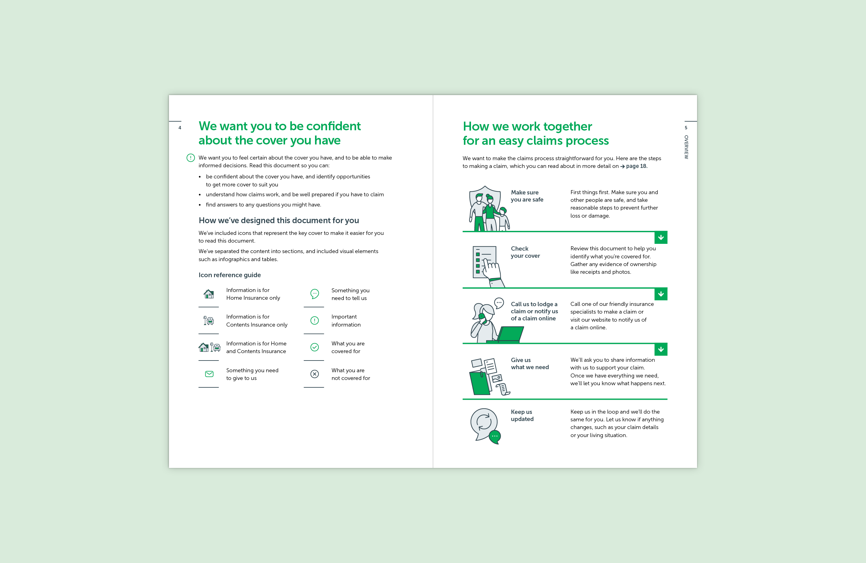 Spread from the Budget Direct Home and Contents Insurance Policy document