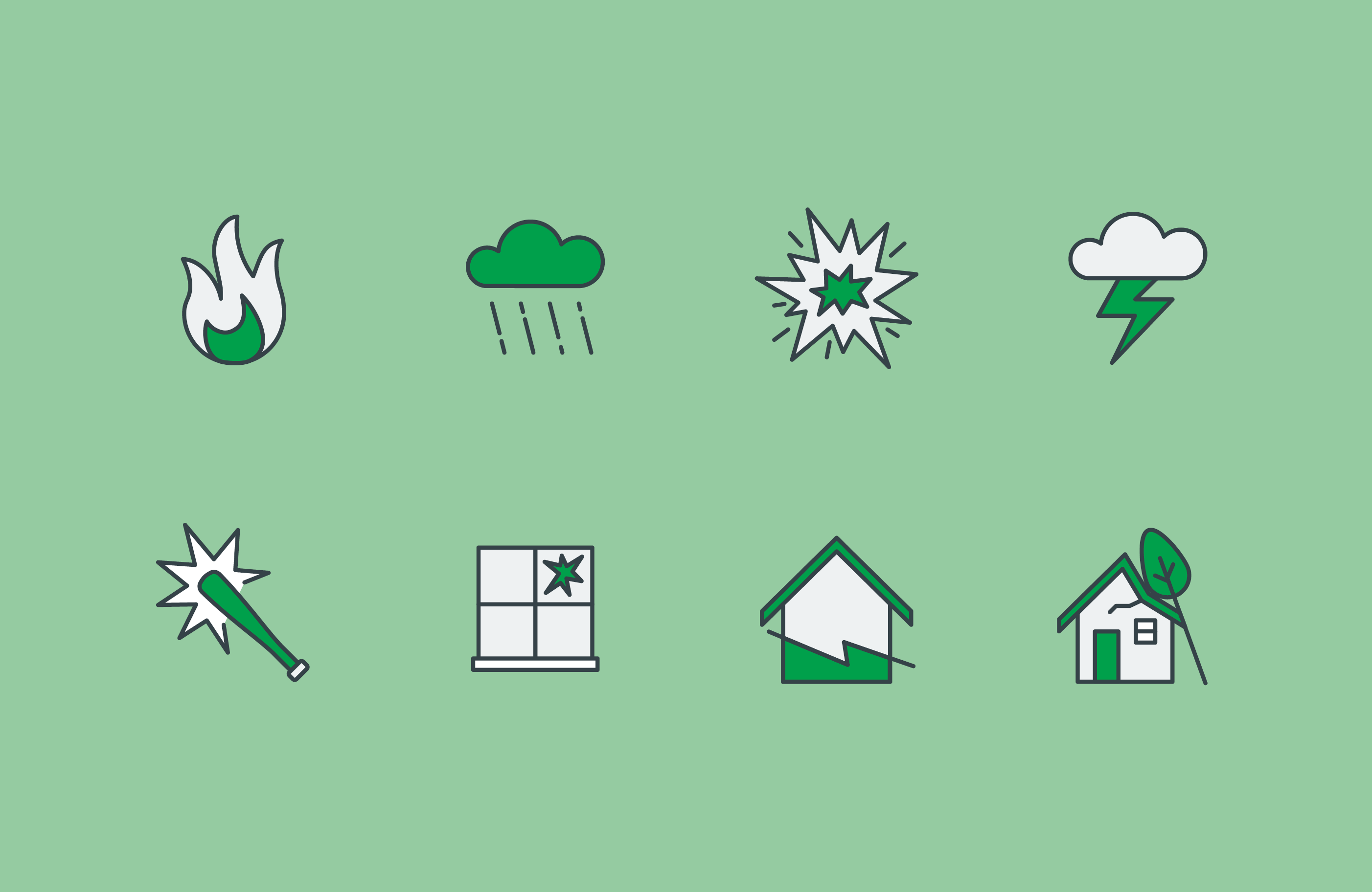 Icons from the Budget Direct Home and Contents Insurance Policy document
