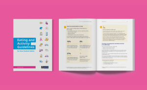 Eating and Activity Guidelines cover and inside spread