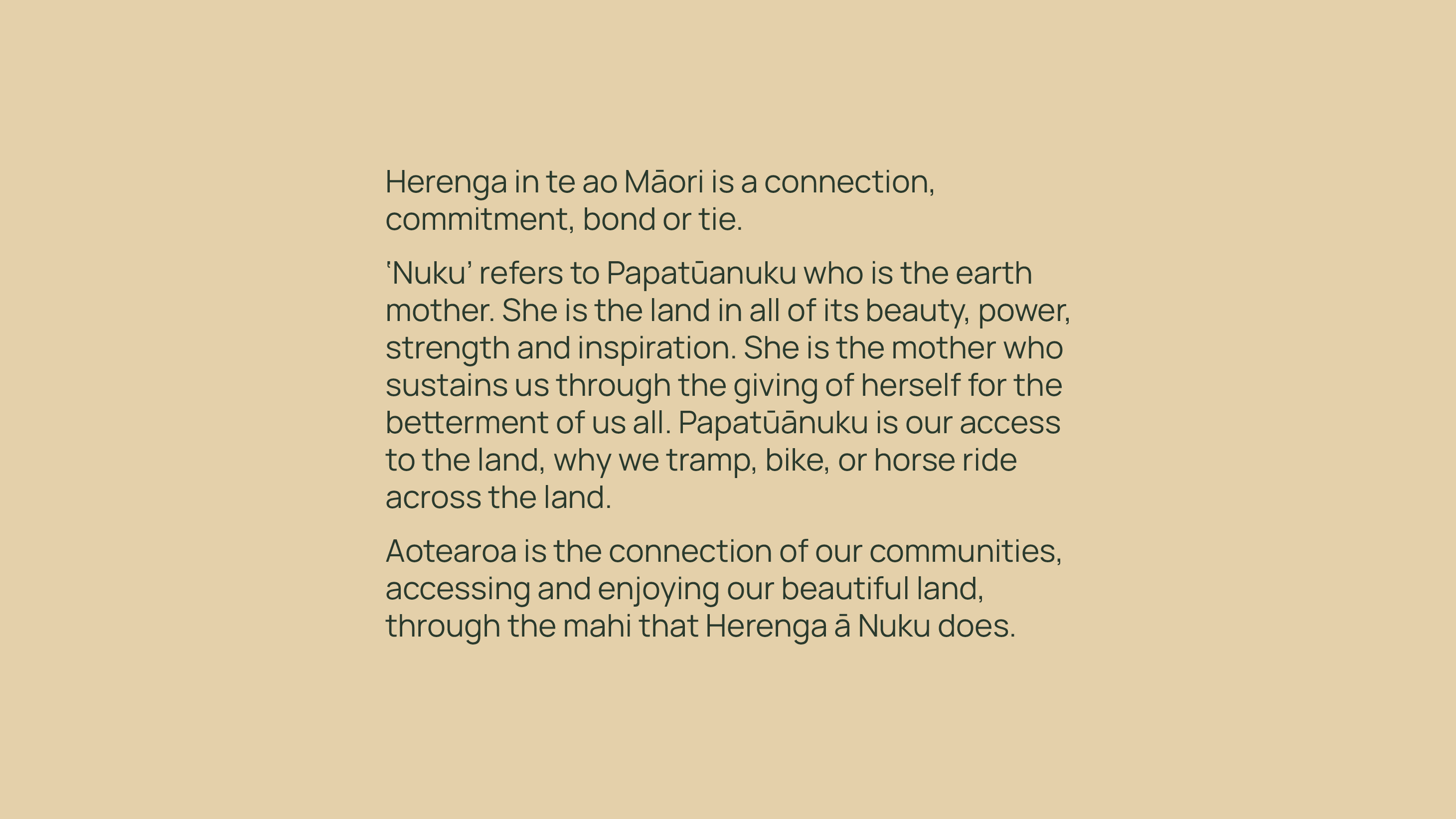 Text describing Herenga a Nuku name